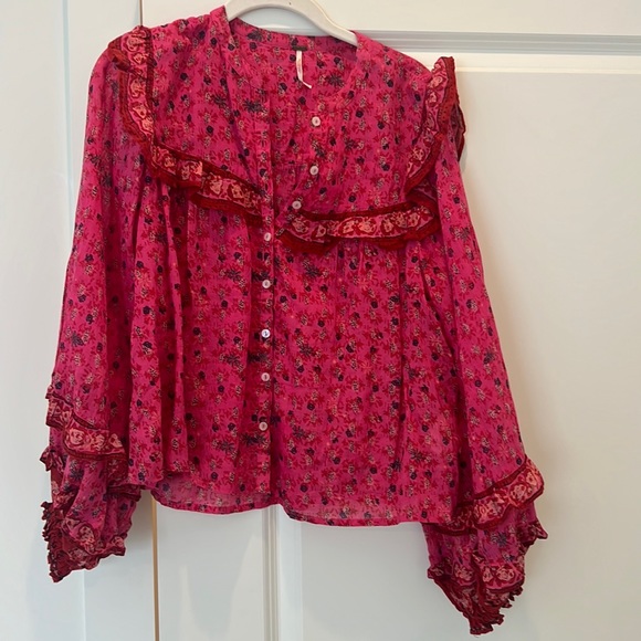 Free people floral pink top - Picture 1 of 1